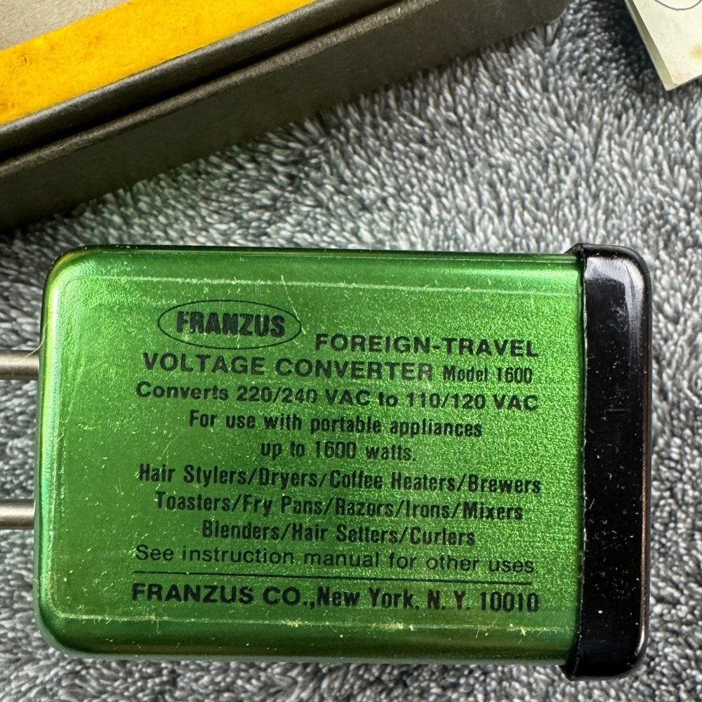 Vintage Franzus 1600W Foreign Travel Voltage Converter Adapter Kit Case - Picture 4 of 7